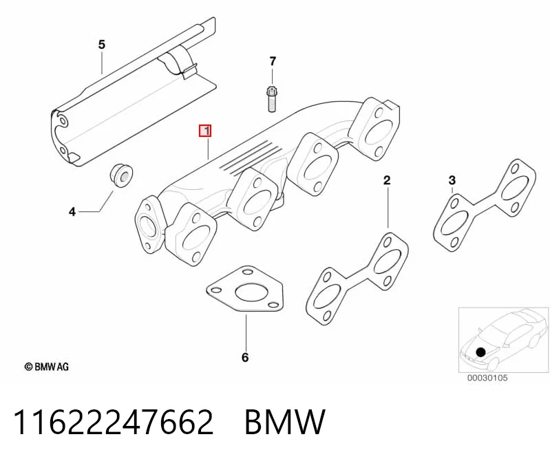 Газопроводи (колектор випускний) BMW 5 седан (E39) (1995 - 2003) ціна, від 22.68 USD