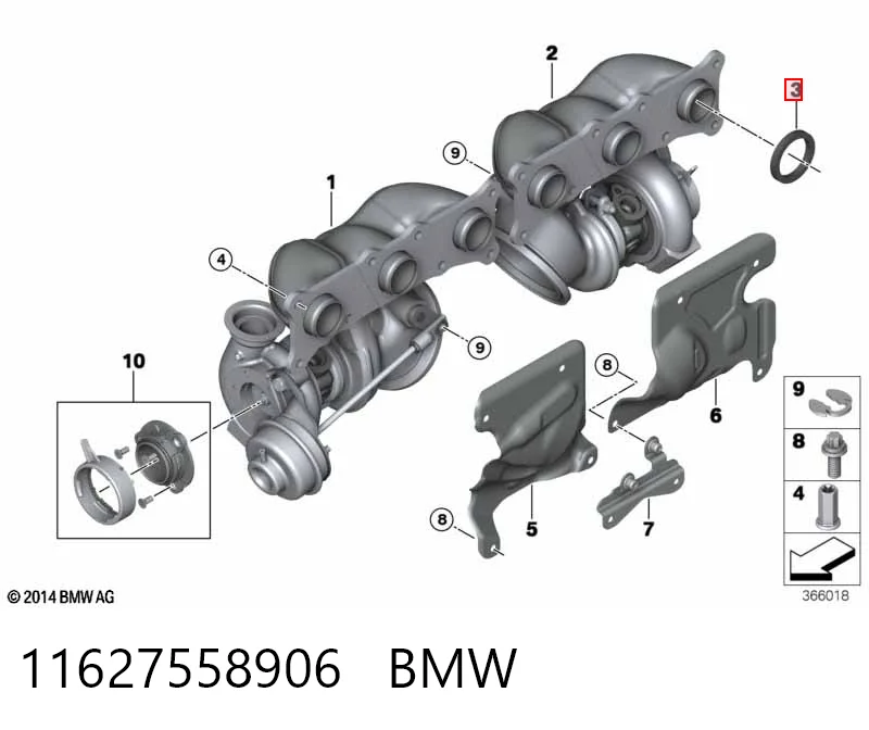 11627558906 BMW Прокладка випускного колектора