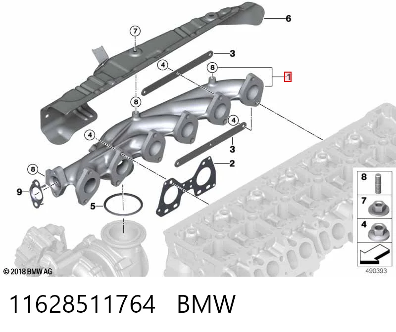Газопроводи (колектор випускний) BMW 5 седан (F10) (2009 - 2016) ціна, від 31.68 USD