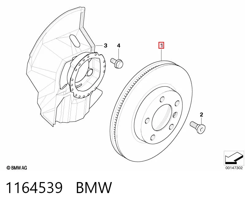 1164539 BMW Гальмо дискове переднє