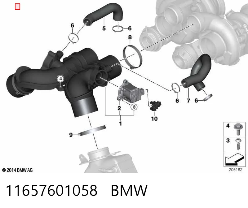 11657601058 BMW Клапан перетворювач тиску наддуву (соленоїд)