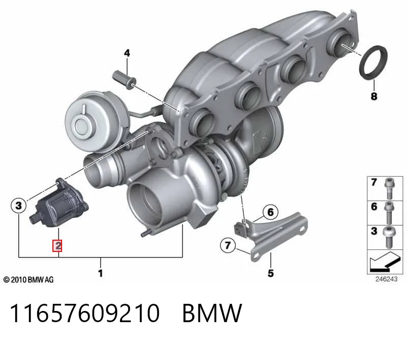 11657609210 BMW Клапан перетворювач тиску наддуву (соленоїд)