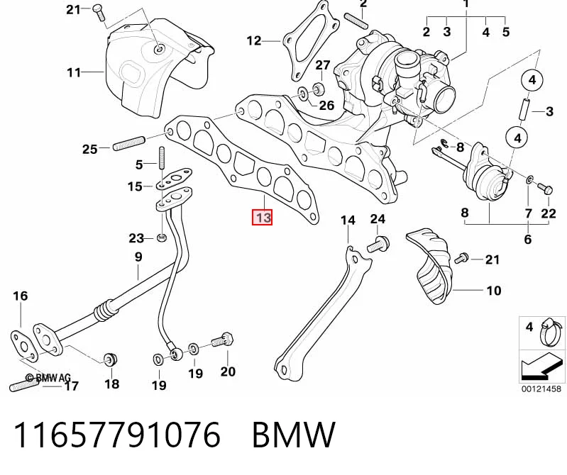 Прокладка колектора на Toyota Yaris  P13