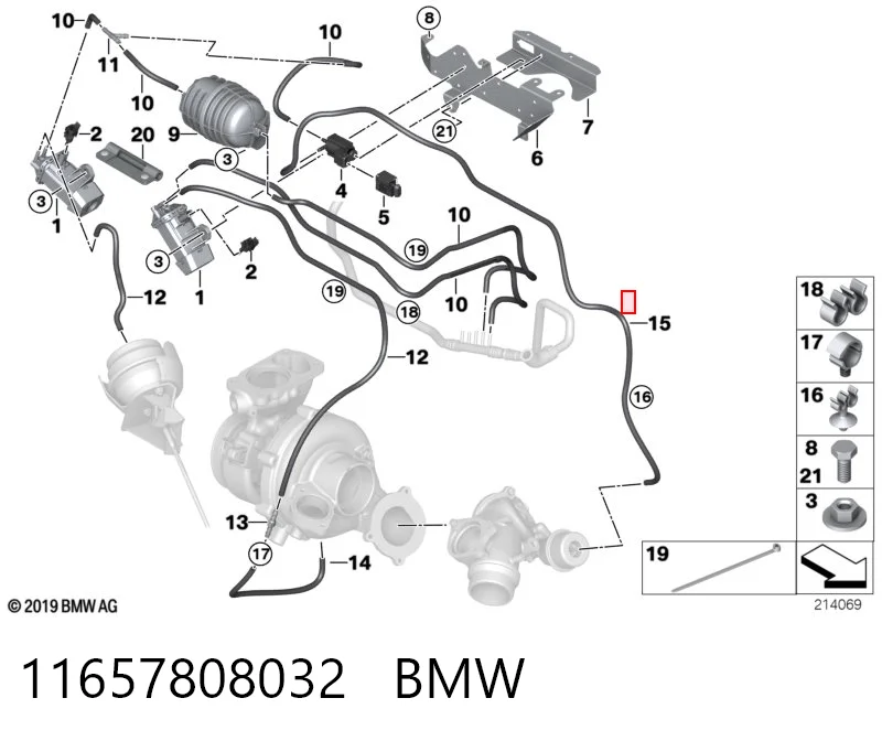 11657808032 BMW Клапан перетворювач тиску наддуву (соленоїд)