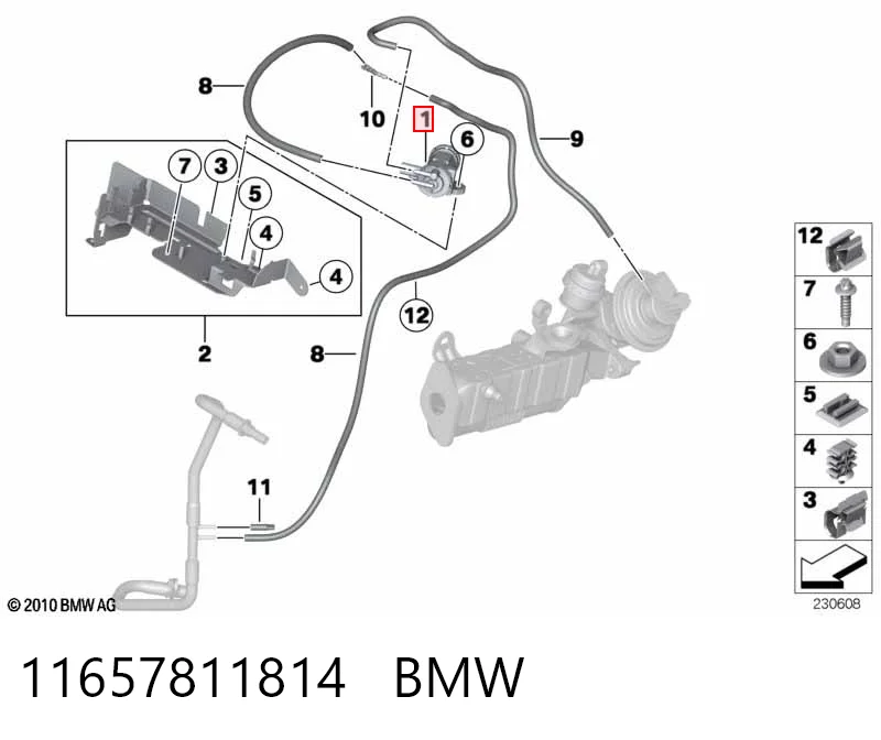 11657811814 BMW Клапан перетворювач тиску наддуву (соленоїд)