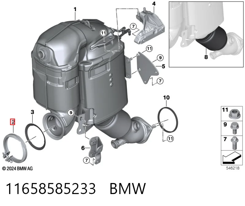 9808458580 Peugeot/Citroen Зєднувальний хомут випускного колектора