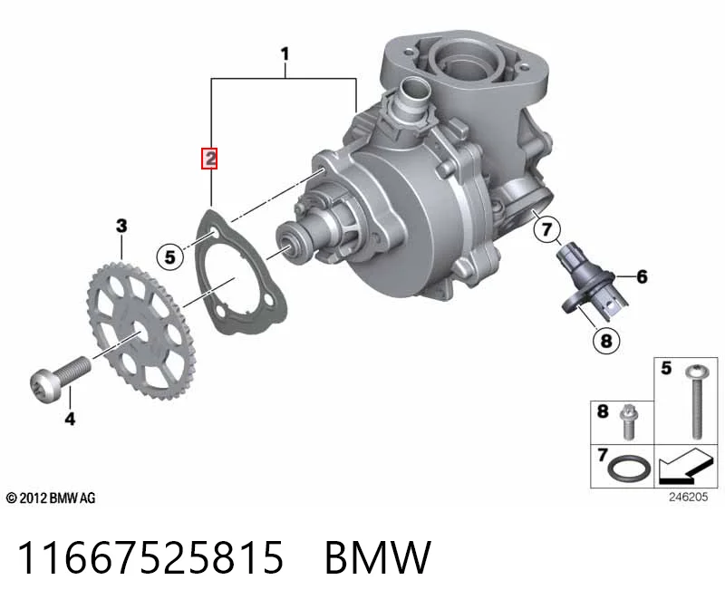 11667525815 BMW Прокладка вакуумного насоса