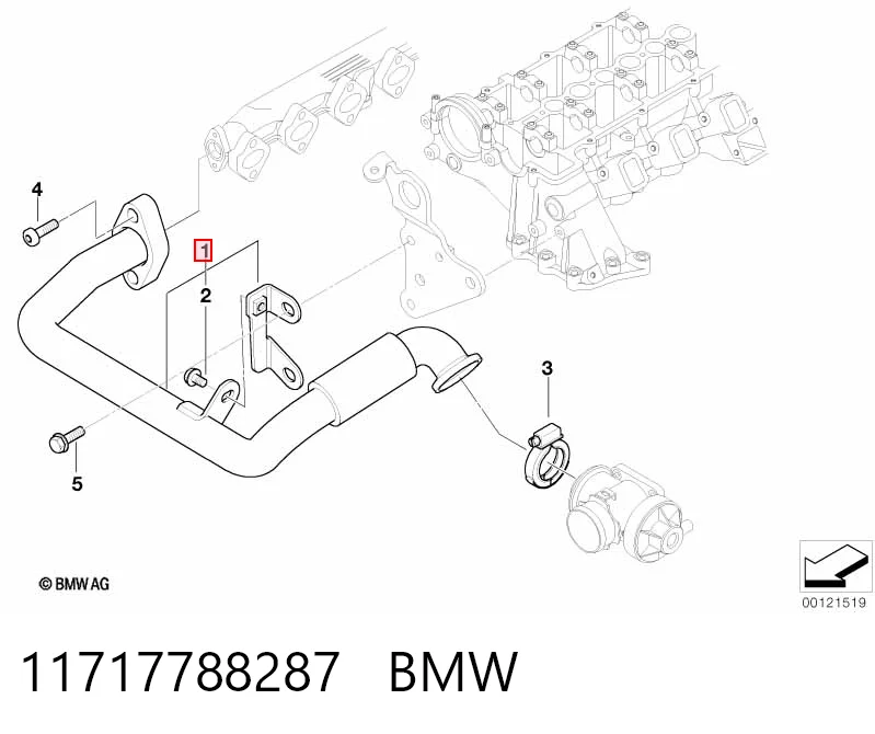 2249422 BMW Шланг гальмівний задній, правий