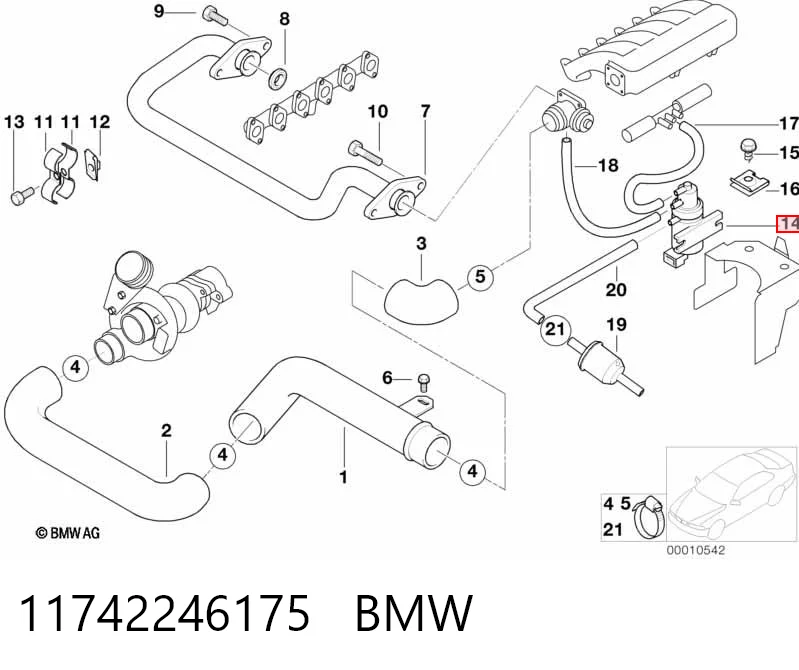 11742246175 BMW Клапан перетворювач тиску наддуву (соленоїд)