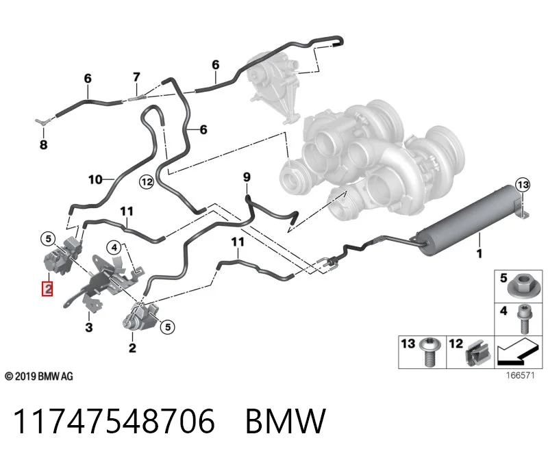 11747548706 BMW Клапан перетворювач тиску наддуву (соленоїд)