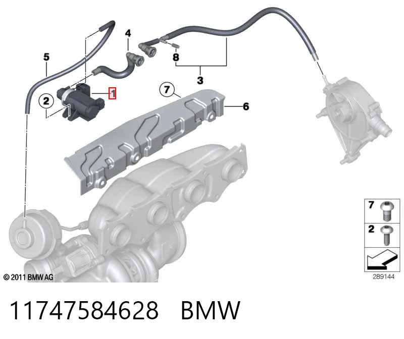 11747584628 BMW Клапан перетворювач тиску наддуву (соленоїд)