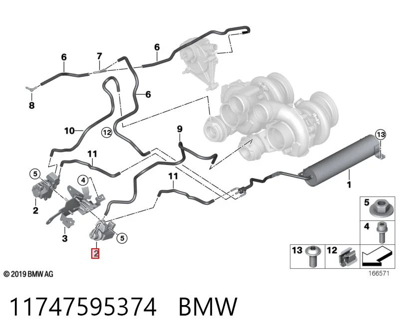 11747595374 BMW Клапан перетворювач тиску наддуву (соленоїд)