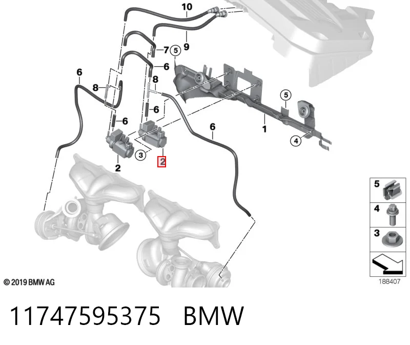 11747595375 BMW Клапан перетворювач тиску наддуву (соленоїд)