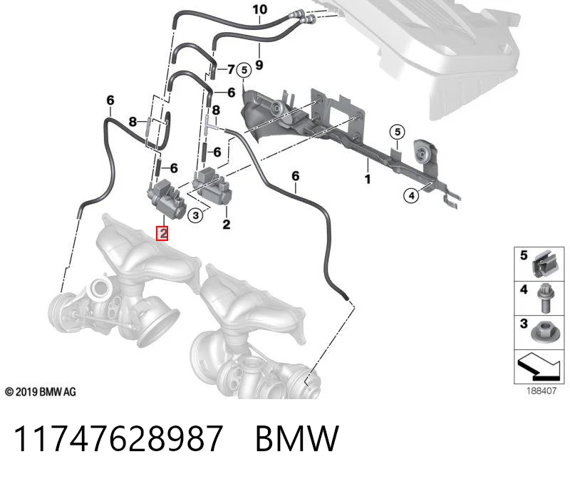 11747628987 BMW Клапан перетворювач тиску наддуву (соленоїд)