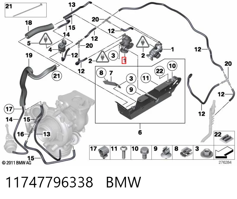 11747796338 BMW Клапан перетворювач тиску наддуву (соленоїд)