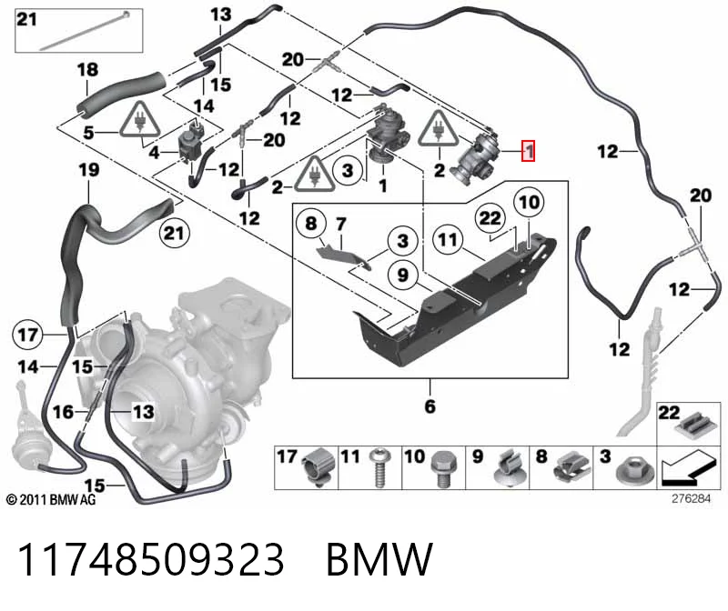 11748509323 BMW Клапан перетворювач тиску наддуву (соленоїд)