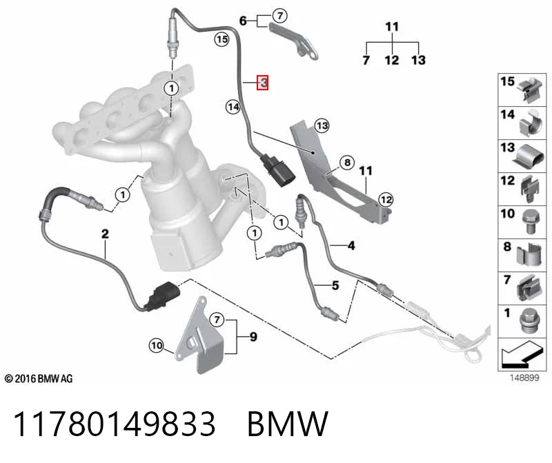 Лямбдазонд, датчик кисню до каталізатора Rolls-royce 11787512985 ціна, від 105.15 USD