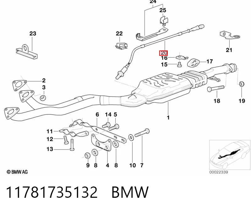 11781735132 BMW Лямбда-зонд, датчик кисню після каталізатора, лівий