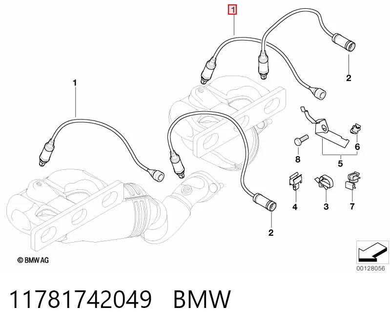 11781742049 BMW Лямбдазонд, датчик кисню до каталізатора, лівий