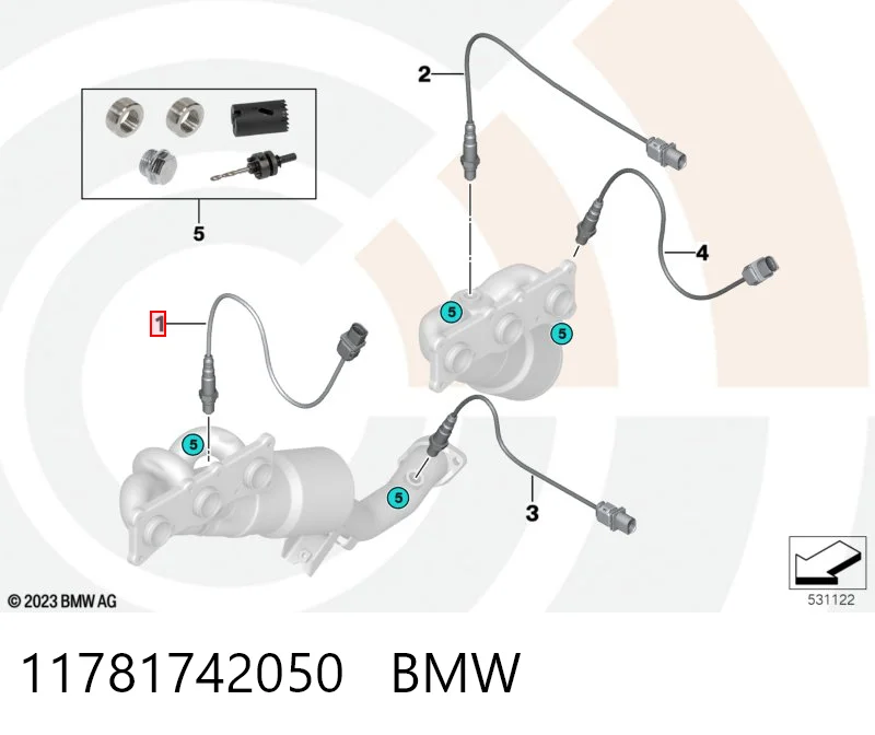 11781742050 BMW Лямбдазонд, датчик кисню до каталізатора, лівий