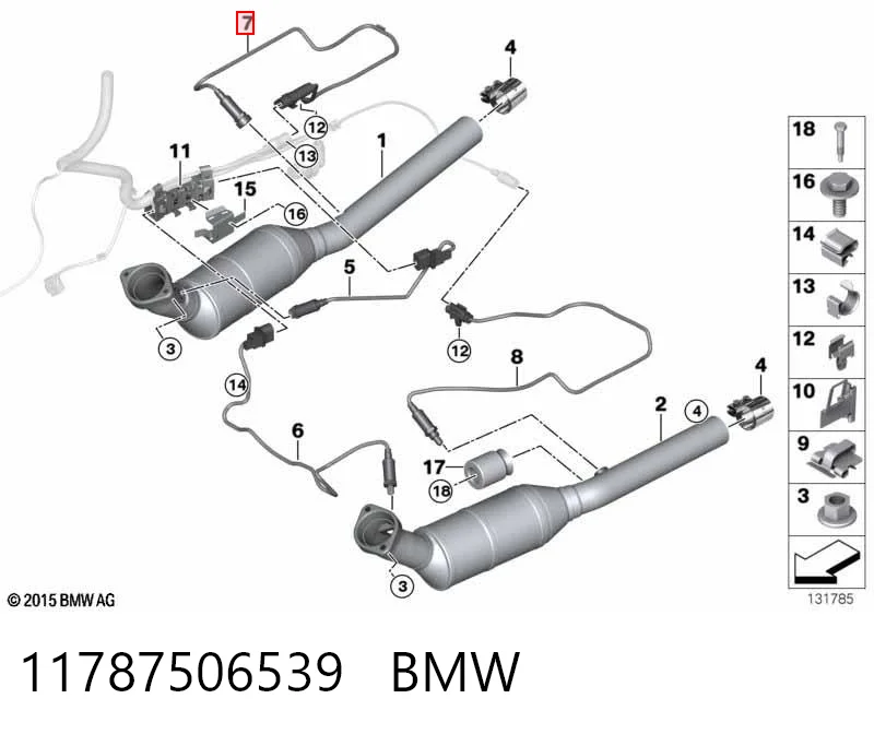 11787506539 BMW Лямбда зонд після каталізатора, правий