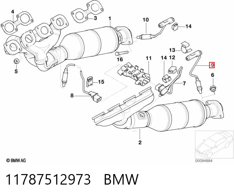 11787512973 BMW Лямбда-зонд, датчик кисню після каталізатора, лівий