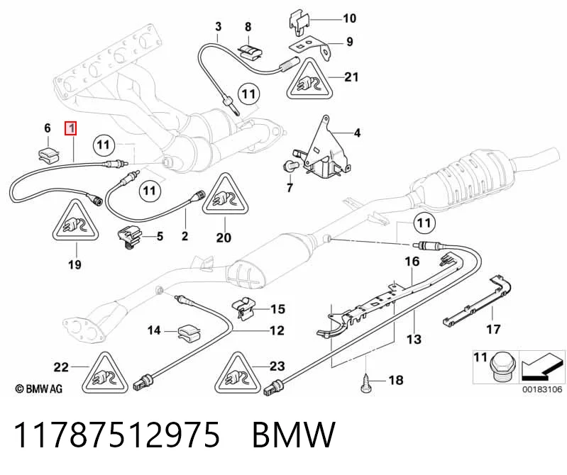 11787512975 BMW Лямбдазонд, датчик кисню до каталізатора, лівий