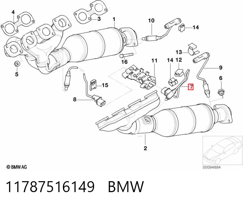 11787516149 BMW Лямбдазонд, датчик кисню до каталізатора, лівий