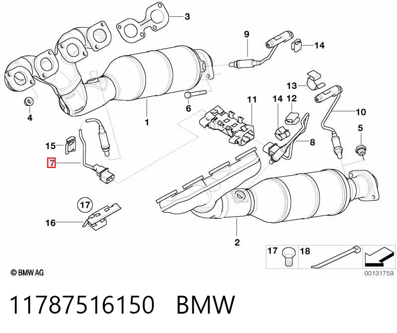 11787516150 BMW Лямбдазонд, датчик кисню до каталізатора, лівий