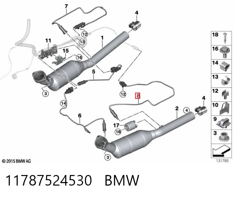 11787524530 BMW Лямбда-зонд, датчик кисню після каталізатора, лівий