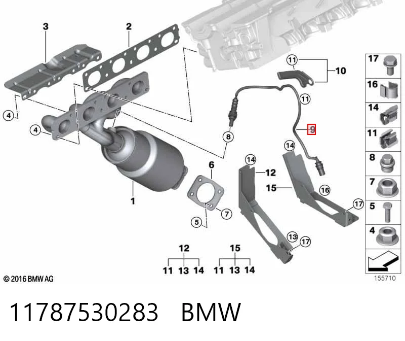 11787530283 BMW Лямбдазонд, датчик кисню до каталізатора