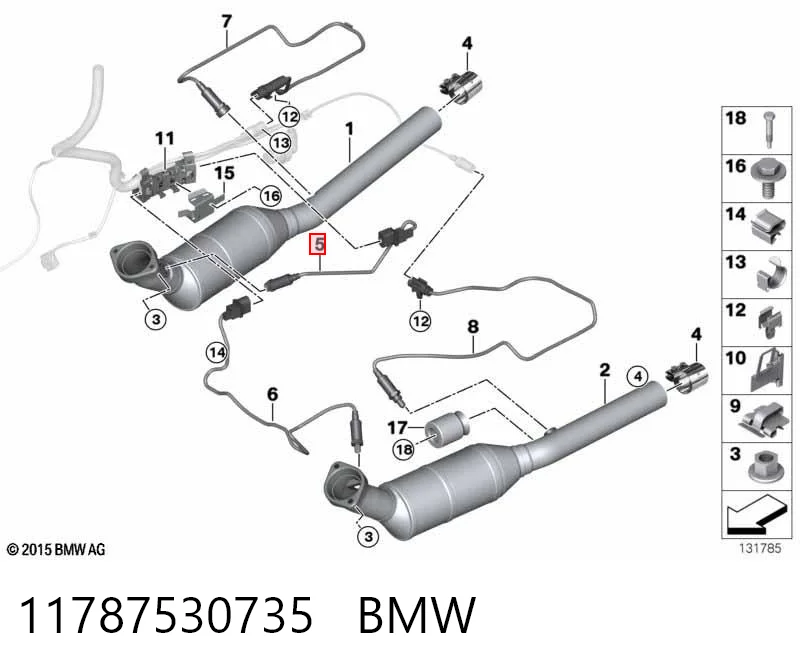 11787530735 BMW Лямбда-зонд, датчик кисню до каталізатора, правий