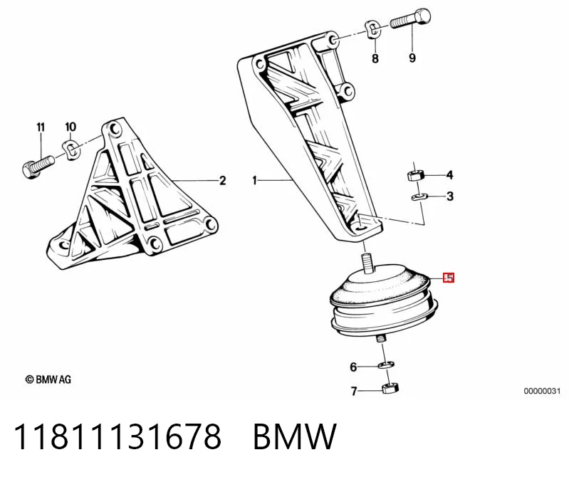 11811131678 BMW Подушка (опора) двигуна, ліва/права