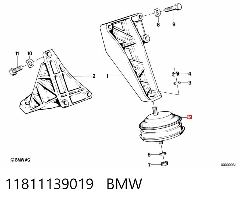 11811139019 BMW Подушка (опора) двигуна, ліва/права