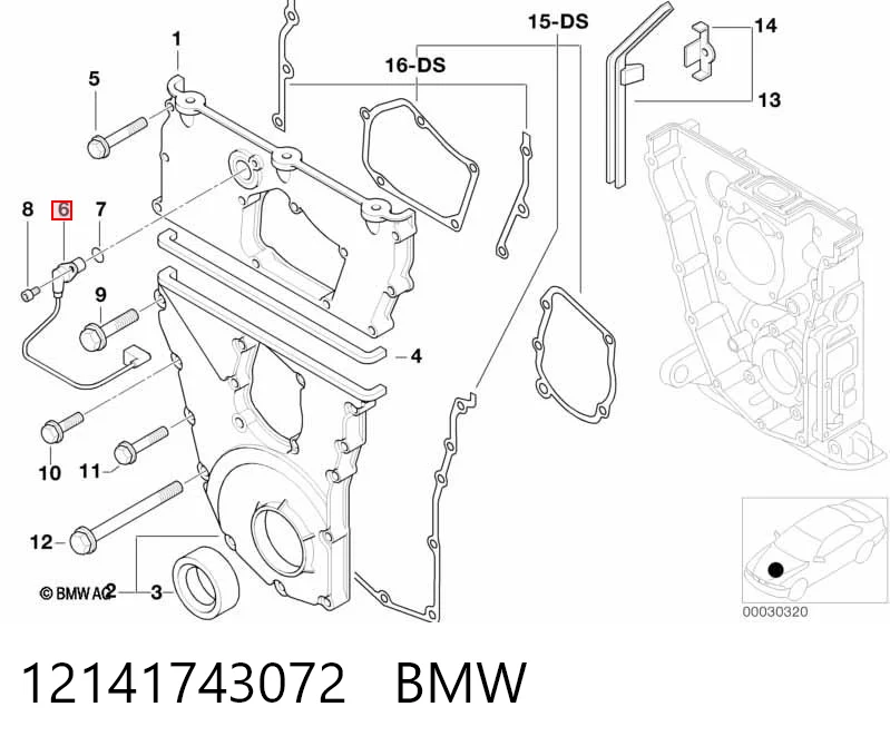 12141743072 BMW Датчик розподільного вала