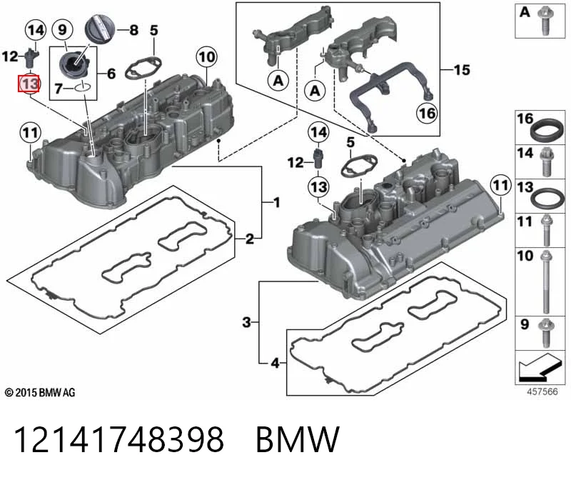 12141748398 BMW Прокладка датчика положення коленвала