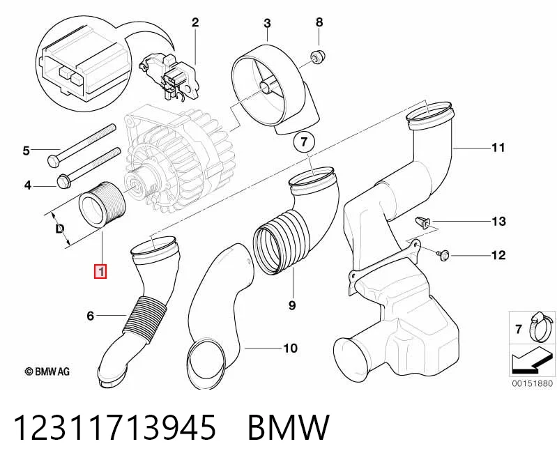  Шків генератора BMW 5 