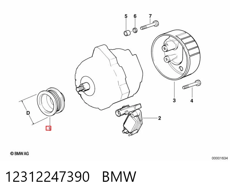 Обгонна муфта генератора на BMW X5  E53