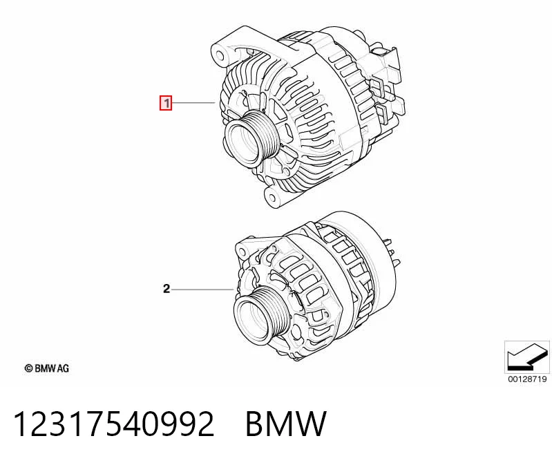 12317540992 BMW Авто генератор