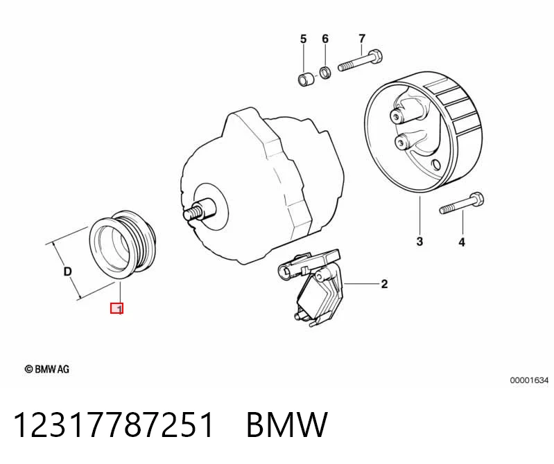 Обгонна муфта генератора на BMW 5  E39