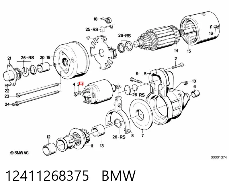 12411268375 BMW Тягове реле стартера