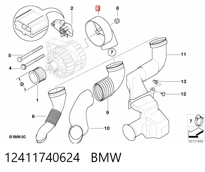 12411740624 BMW Авто генератор