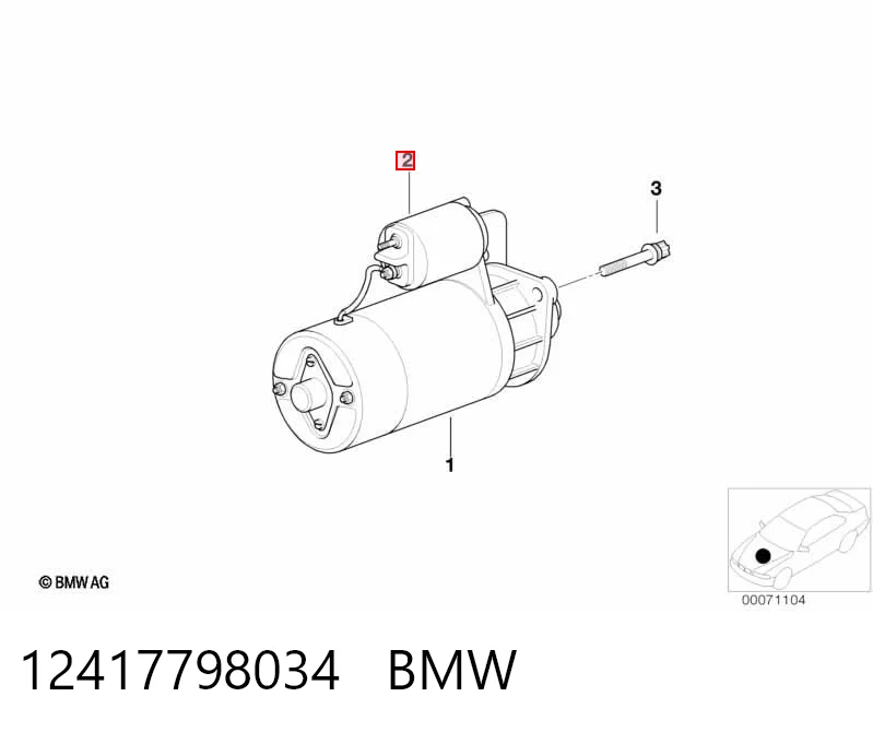 Тягове реле стартера на BMW 7  E65, E66, E67