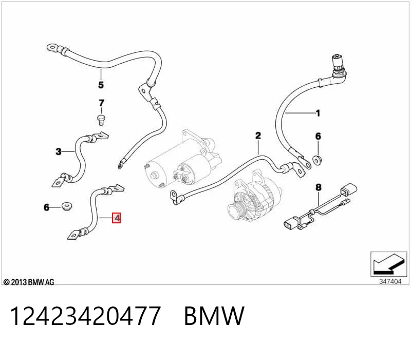 12423420477 BMW Кабель маси акумулятора (АКБ)