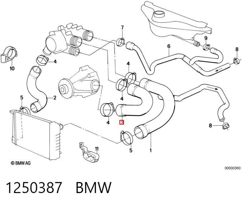  Патрубок термостата BMW 7 