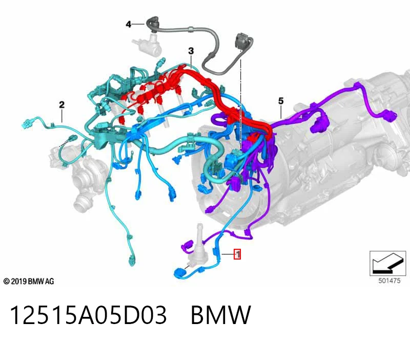 12515A05D03 BMW Електропроводка моторного віддсіка