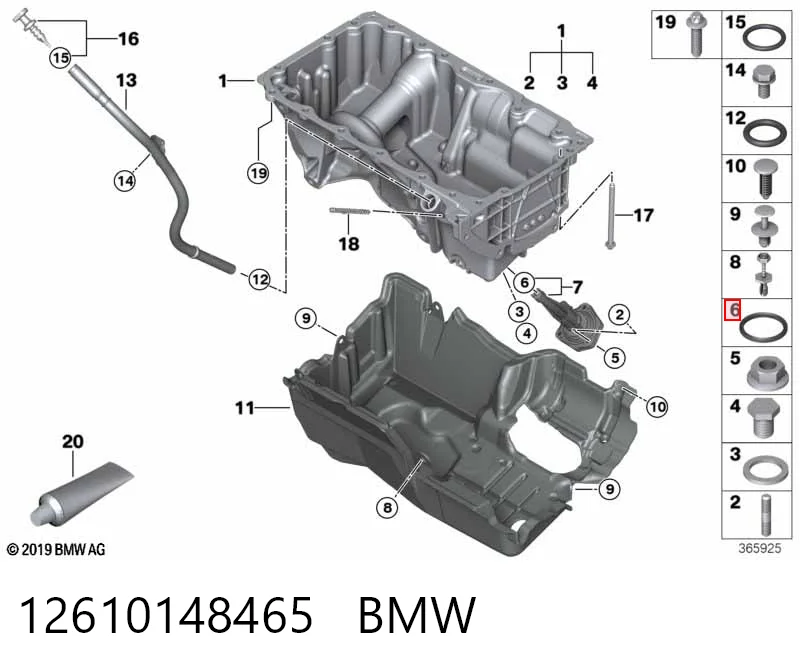 12610148465 BMW Ущільнююче кільце датчика рівня олії