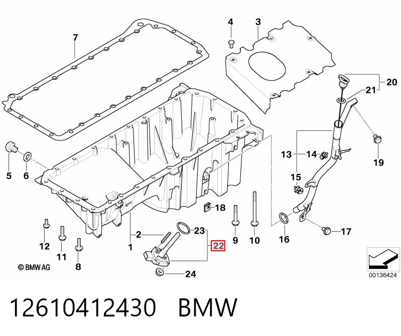 12610412430 BMW Датчик рівня мастила