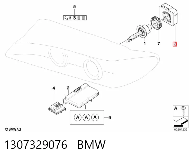 1307329076 BMW Блок упавленія автосвітла