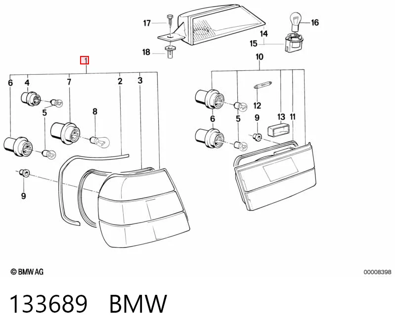 133689 BMW Задній лівий зовнішній ліхтар